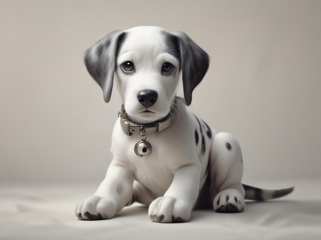 robot puppy, dalmatian, toy dog, realistic puppy, children's toy