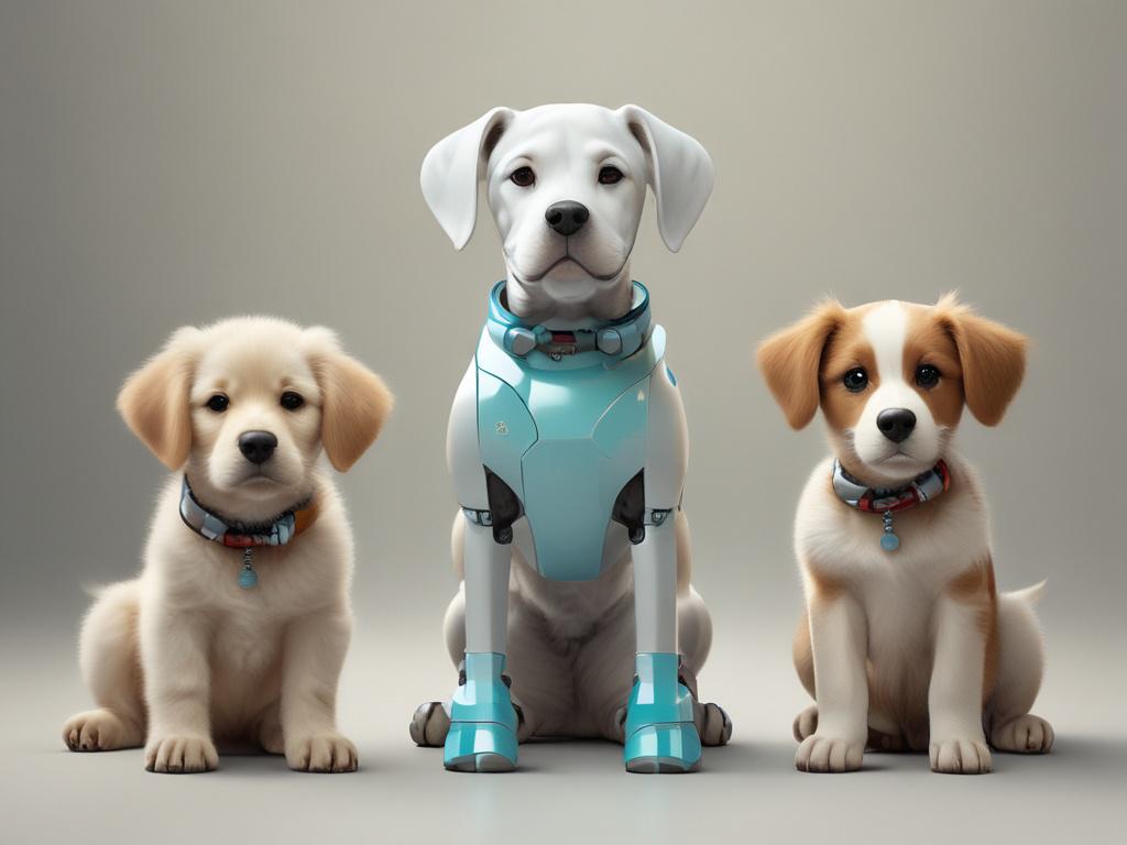 NICO Robot Puppy selection, colorful breeds, joyful kids