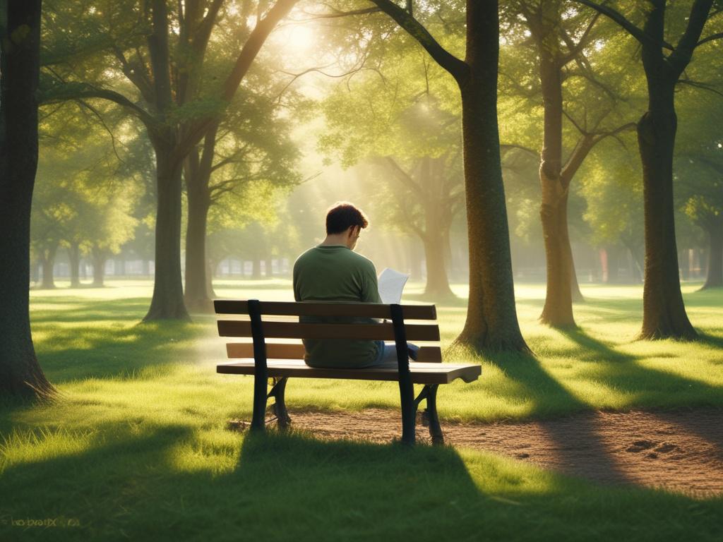 A serene, high resolution image of a person sitting on