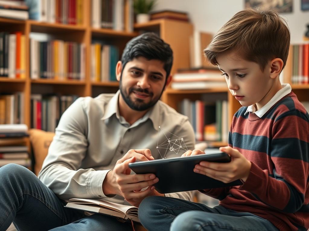 A high resolution close up of a tutor and student