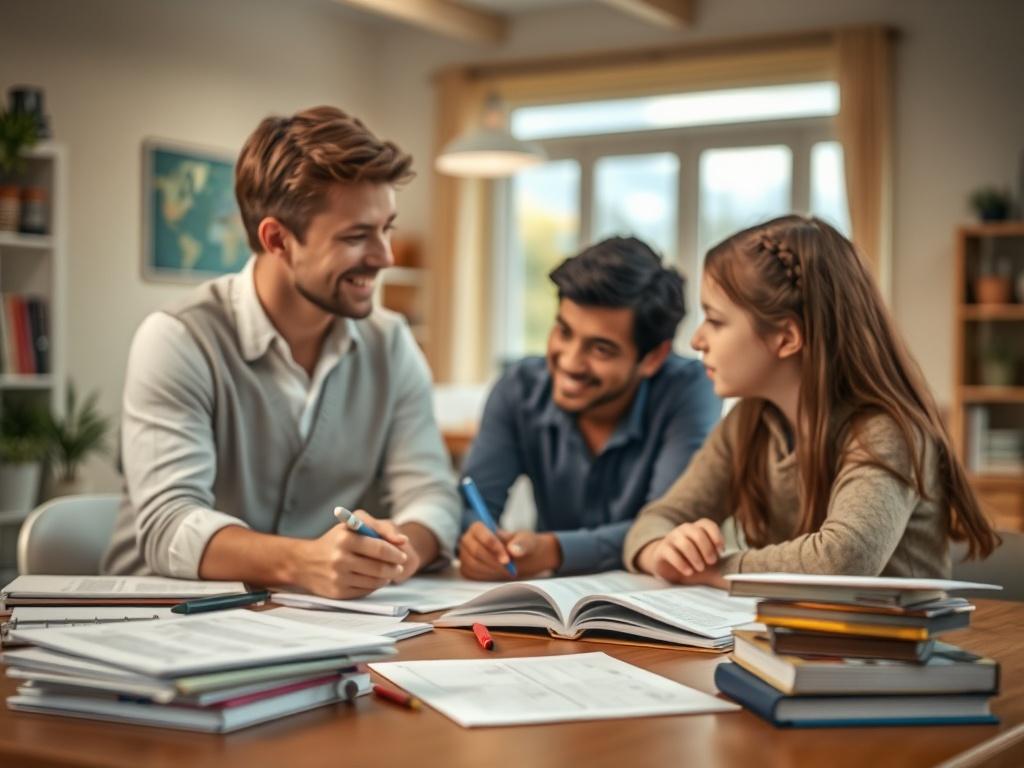 A close up shot of a tutor and a student