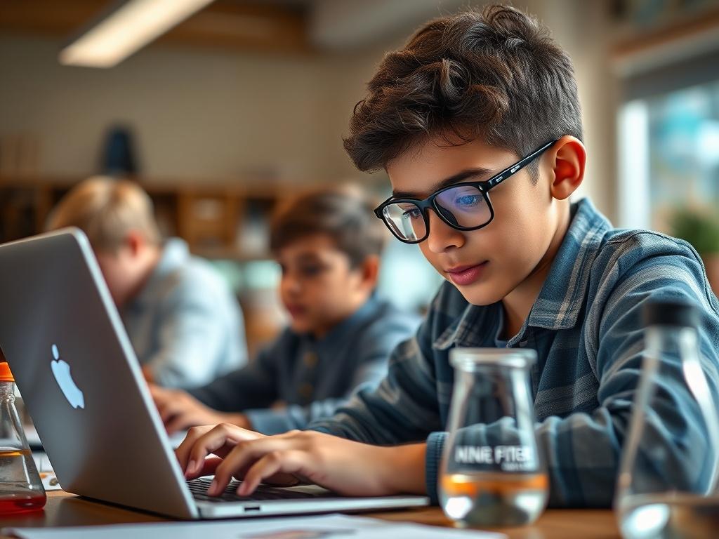 A close up shot of a student actively participating in