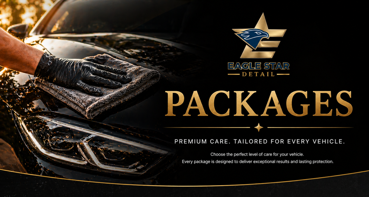 Luxurious car detailing with gleaming paint and protective ceramic coating