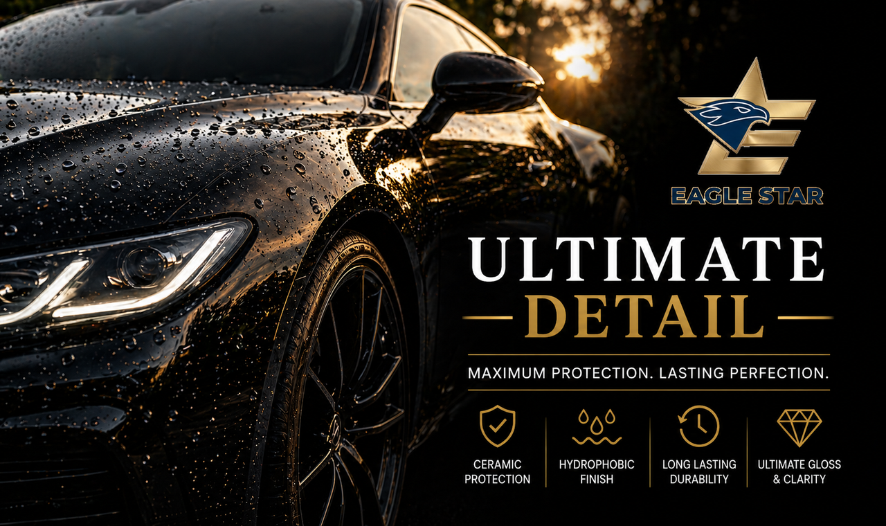 Professional ceramic coating with water beading and hydrophobic protection