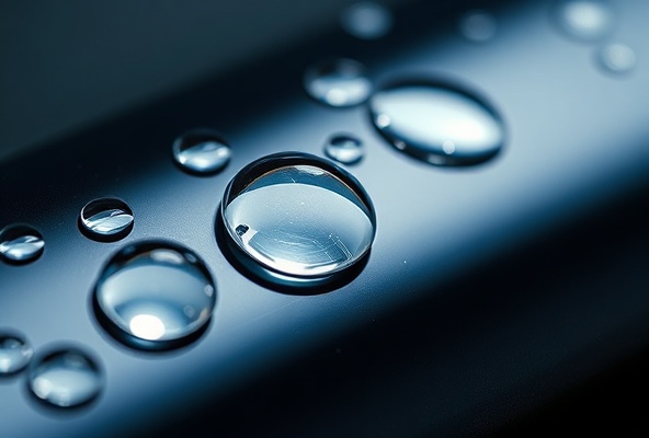 Water beading on ceramic coated paint surface