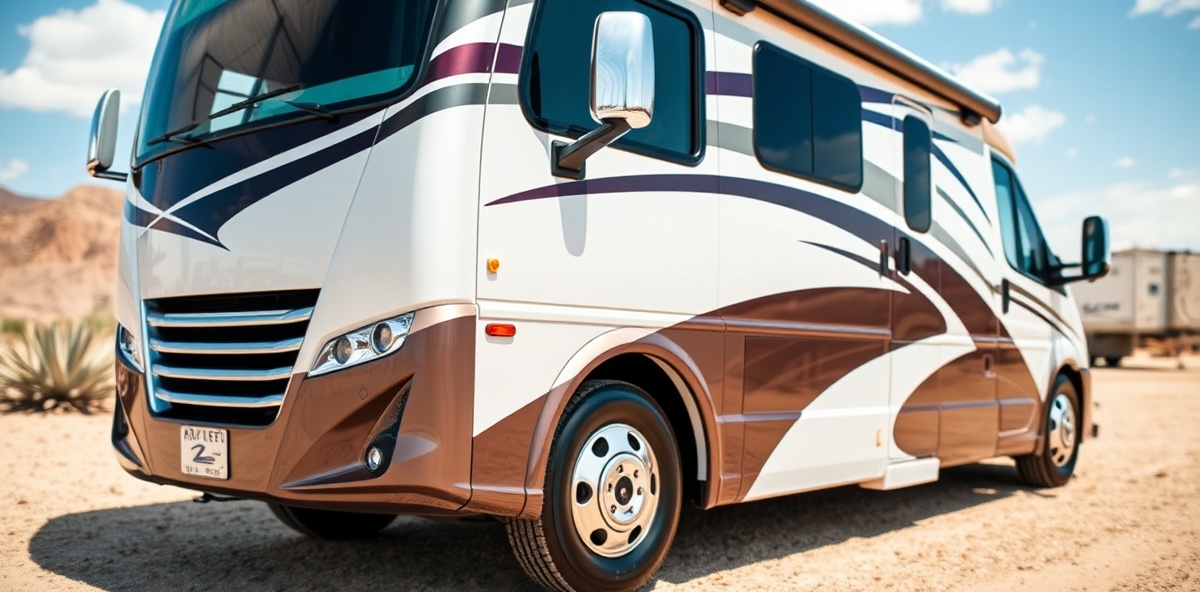 Luxury RV with professional ceramic coating protection