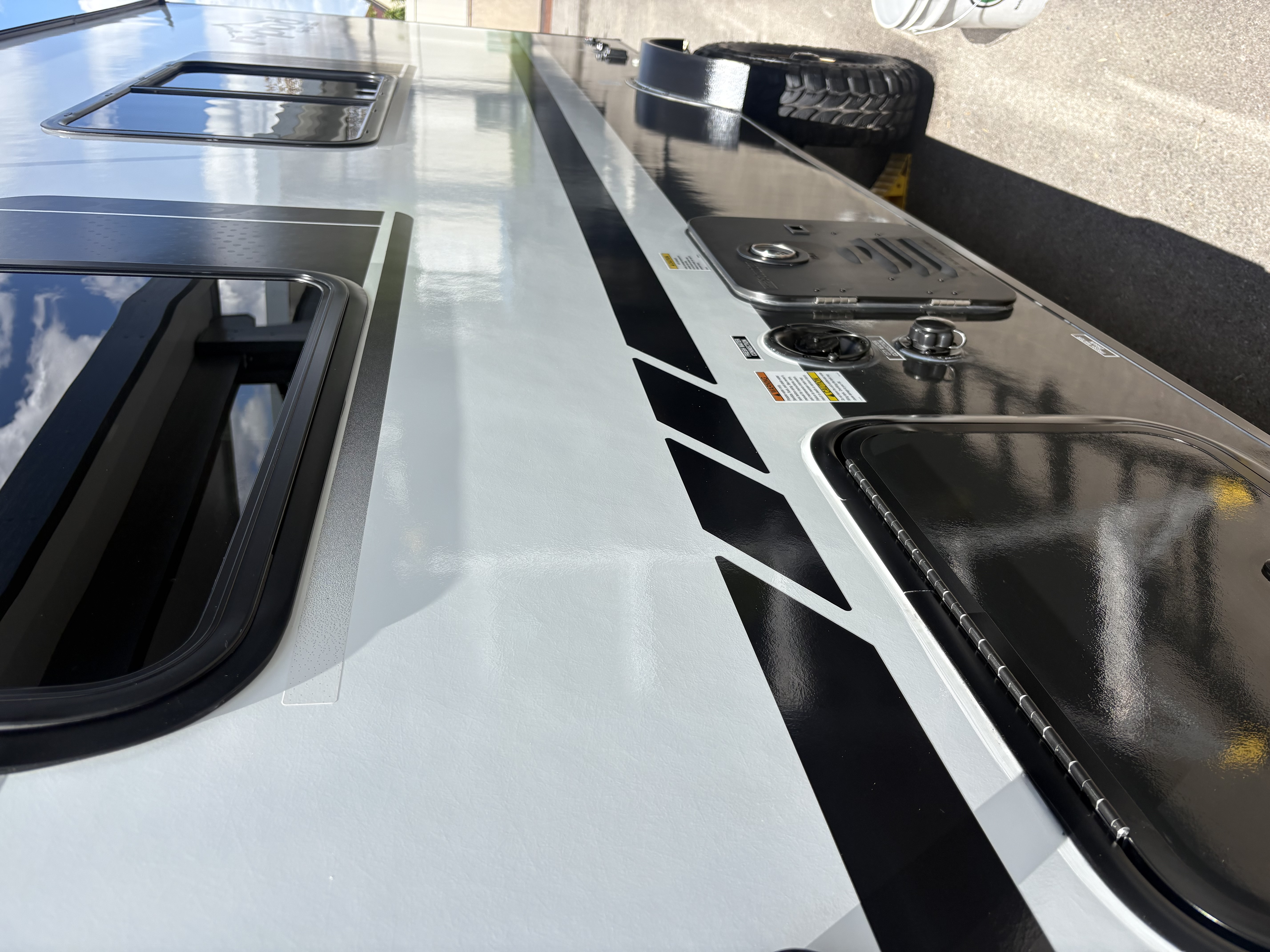 Ceramic Coating a Premium RPod Travel Trailer Near Ester Simplot Park