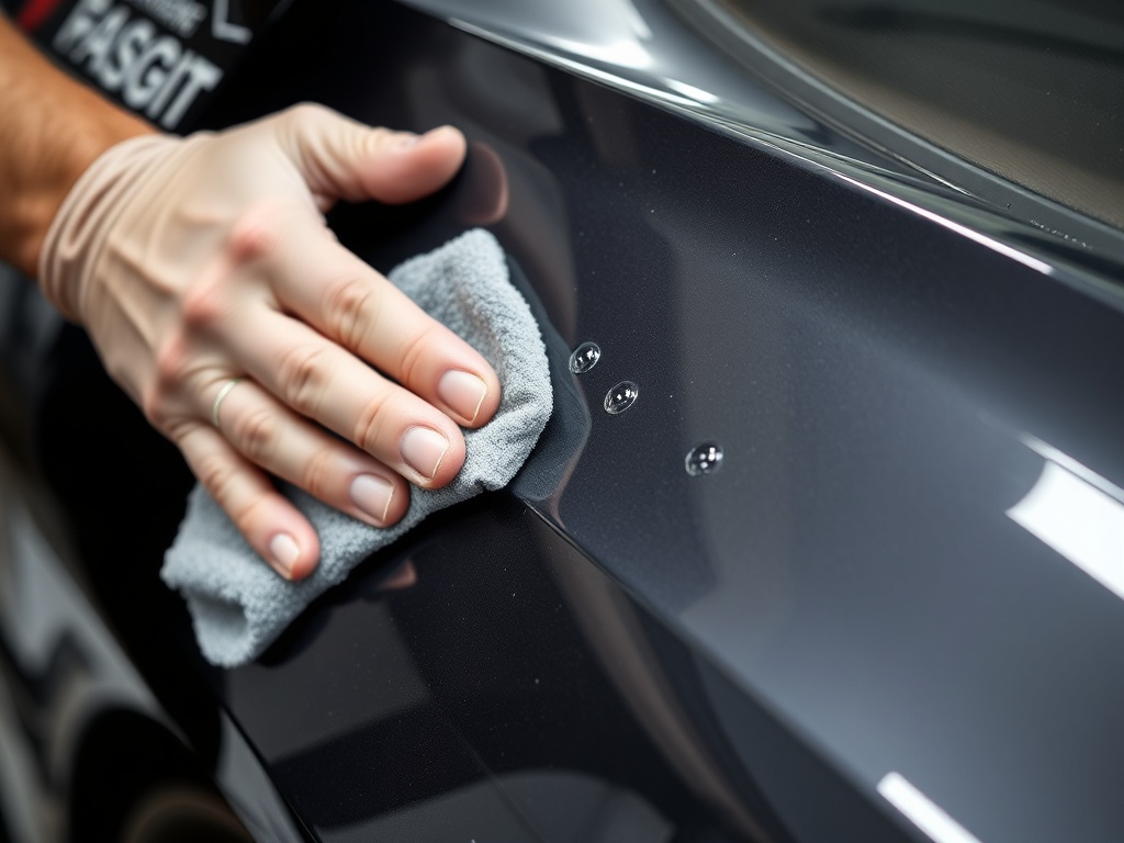 Professional water spot and contaminant removal from ceramic coated vehicle