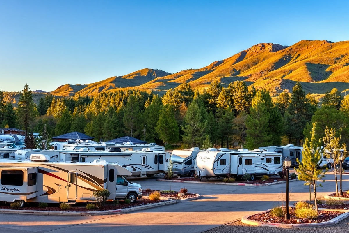 Scenic RV campground near Boise with mountain views