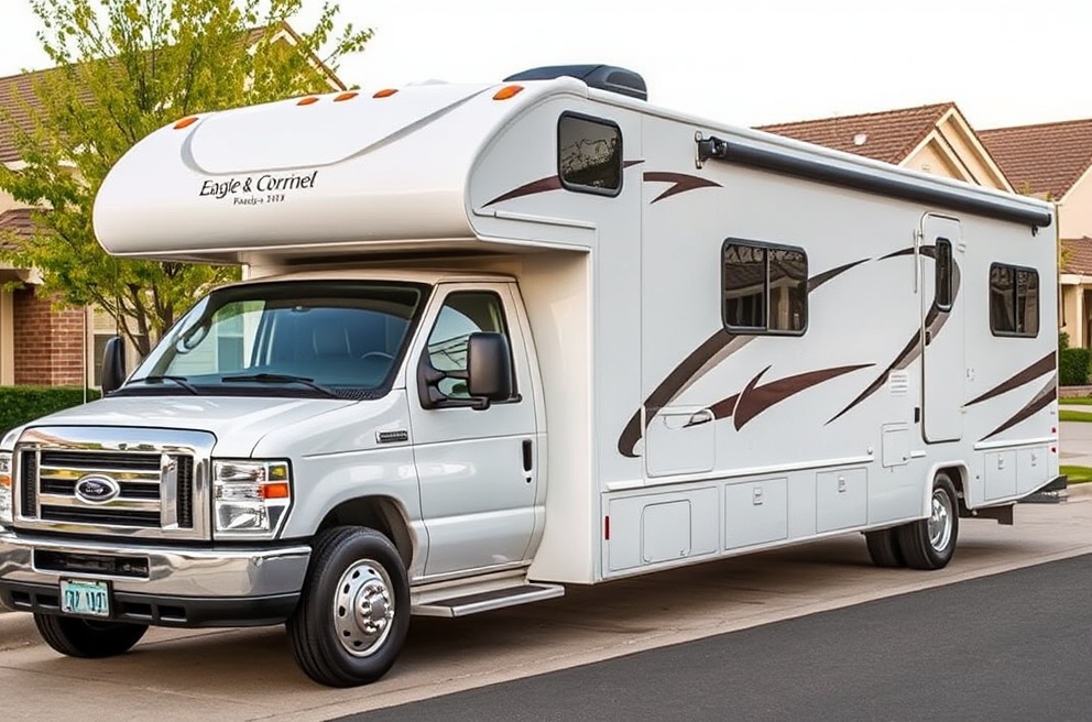 Professional mobile RV detailing service setup on Eagle Road corridor