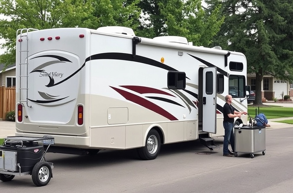 Professional RV detailing service near State Street and Highway 44 Eagle