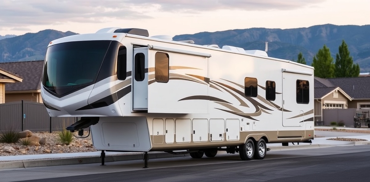 Fifth wheel RV with professional wash and wax