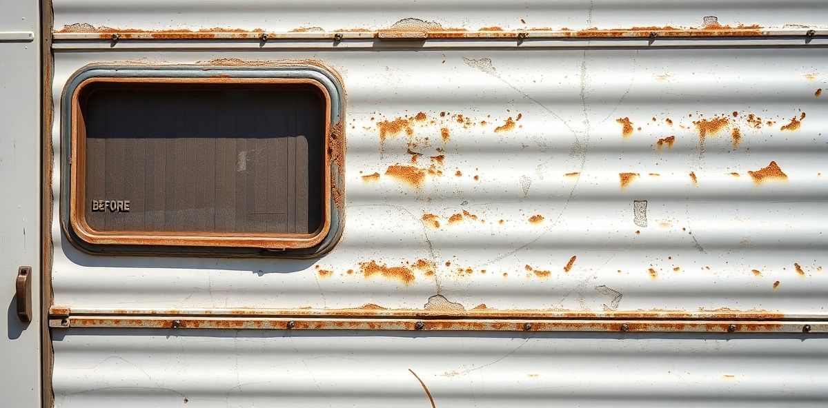 Oxidized motorhome fiberglass restoration
