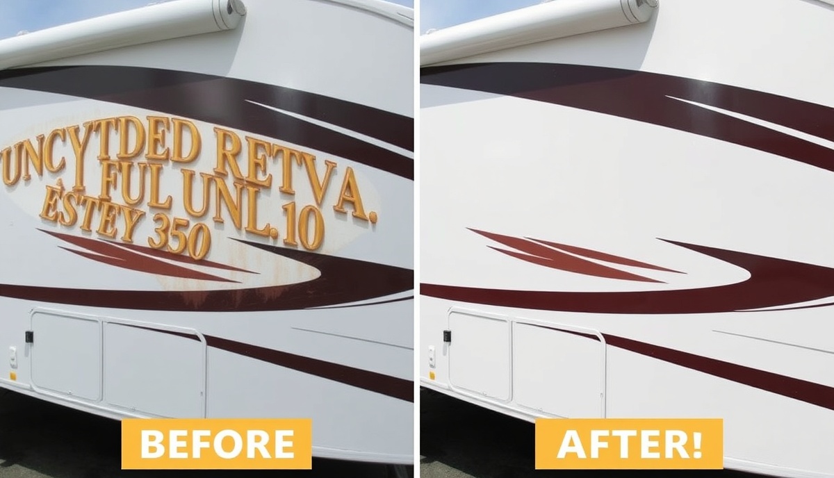 RV oxidation removal restoration showing before and after