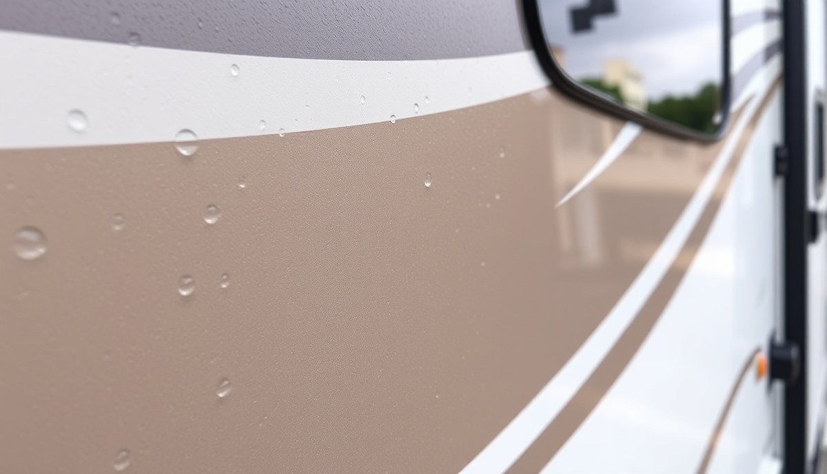 RV ceramic coating water beading effect