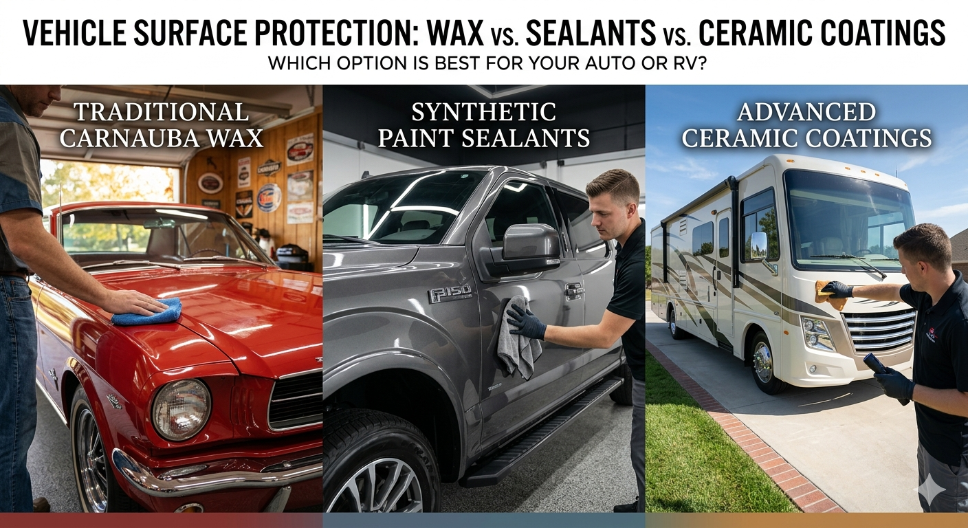 The Ultimate Guide to Surface Protection: Wax, Sealants, Sprays, and Ceramic Coatings for SUVs and RVs