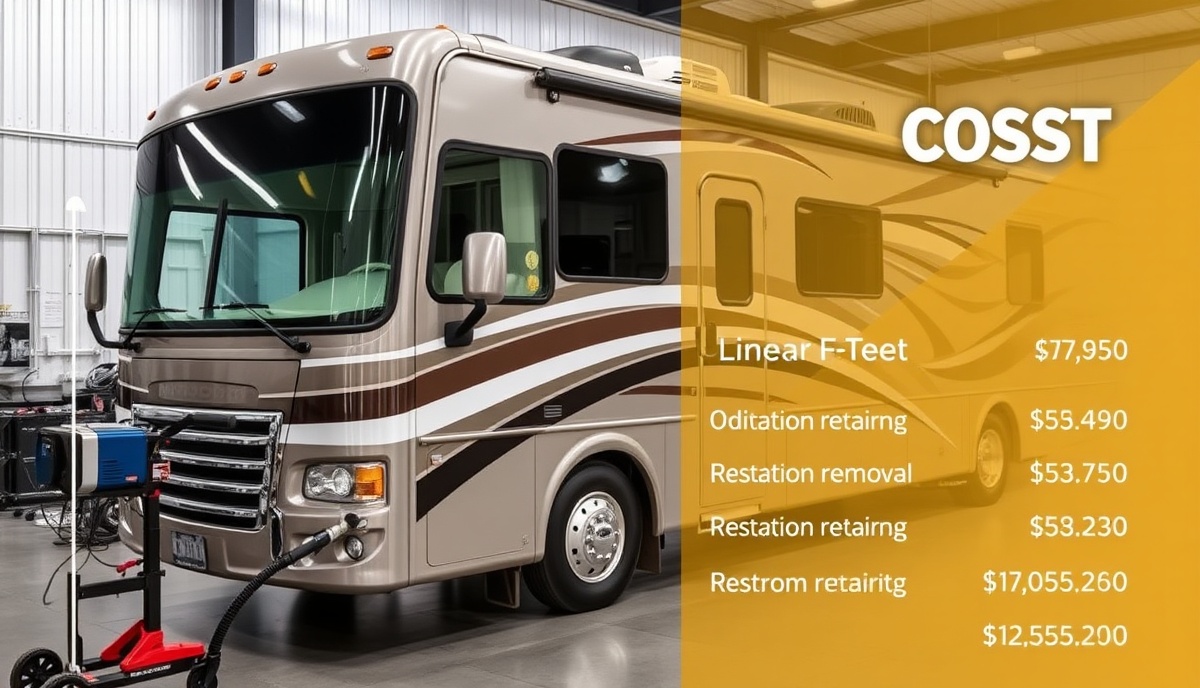 Professional RV detailing service showing oxidation removal and restoration