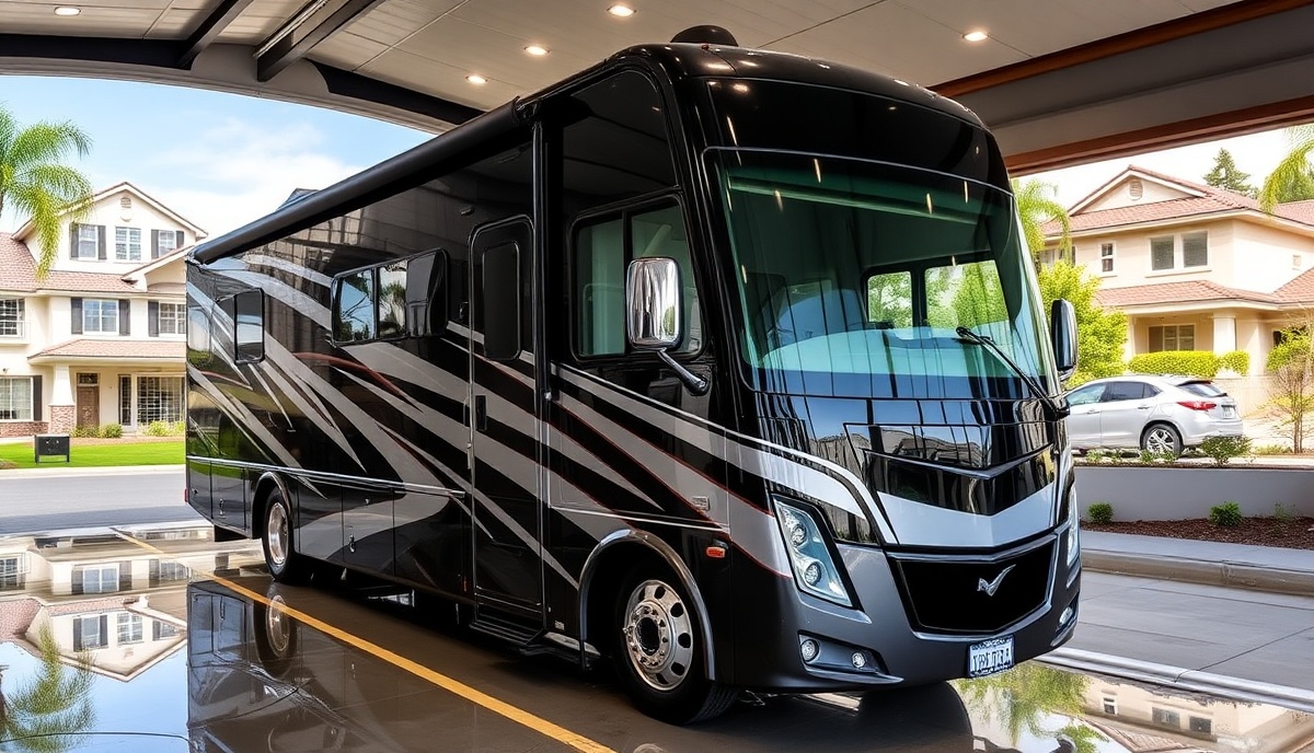 Stunning ceramic-coated RV in Legacy Eagle showing deep gloss and perfect finish