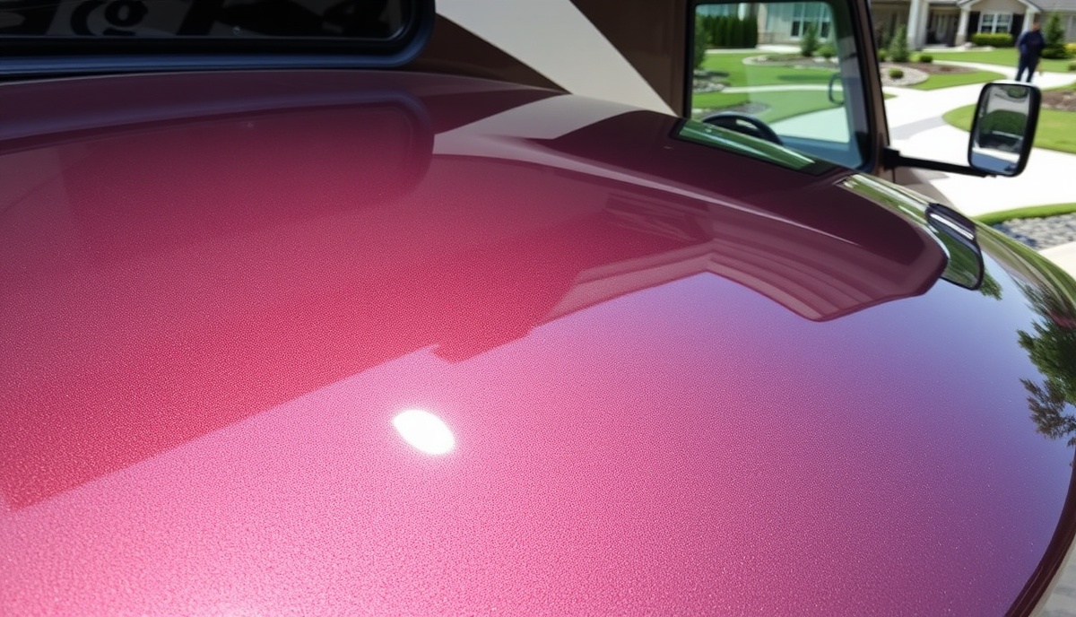 Professional RV with exceptional ceramic coating gloss showing mirror-like reflection in Riverstone Eagle