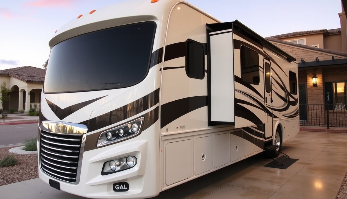 Luxury RV with professional ceramic coating in Corrente Bello Eagle