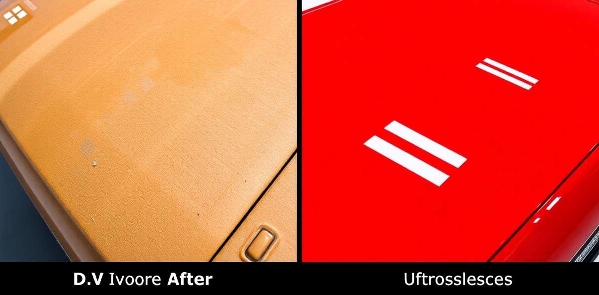 Before and after comparison showing UV damage protection from ceramic coating