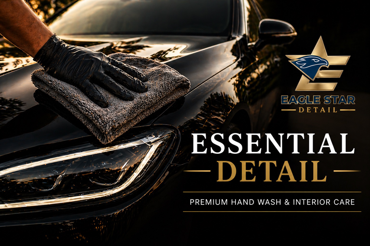 Professional car interior and exterior detailing with premium wax protection