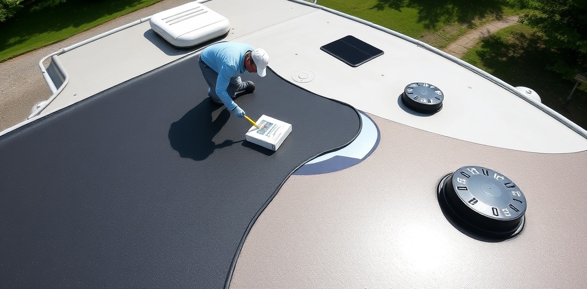 Professional EPDM roof treatment and conditioning for Forest River RV