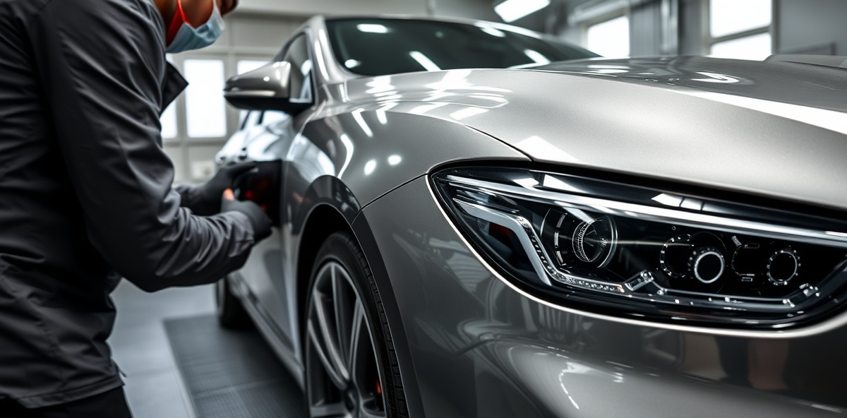 Professional paint protection application showing ceramic coating expertise