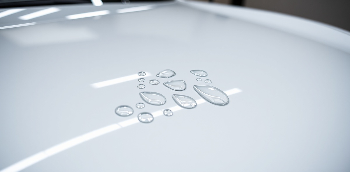 Luxury sedan with 9H ceramic coating showing mirror-like gloss and perfection