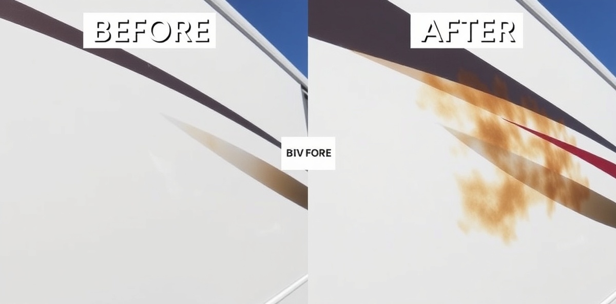 Before and after paint protection showing UV defense on vehicle exterior