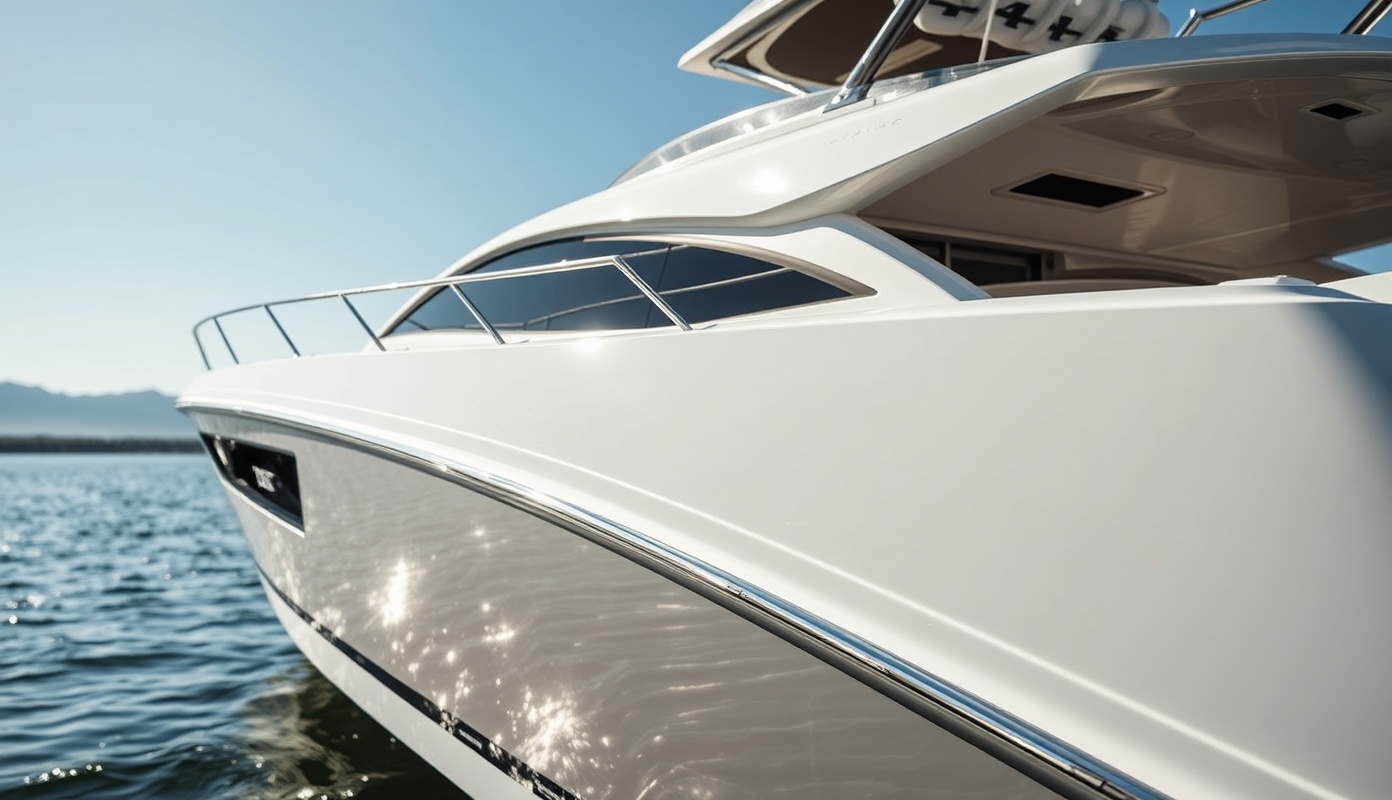 Luxury boat detailing in Eagle Idaho showing professional marine care and ceramic coating