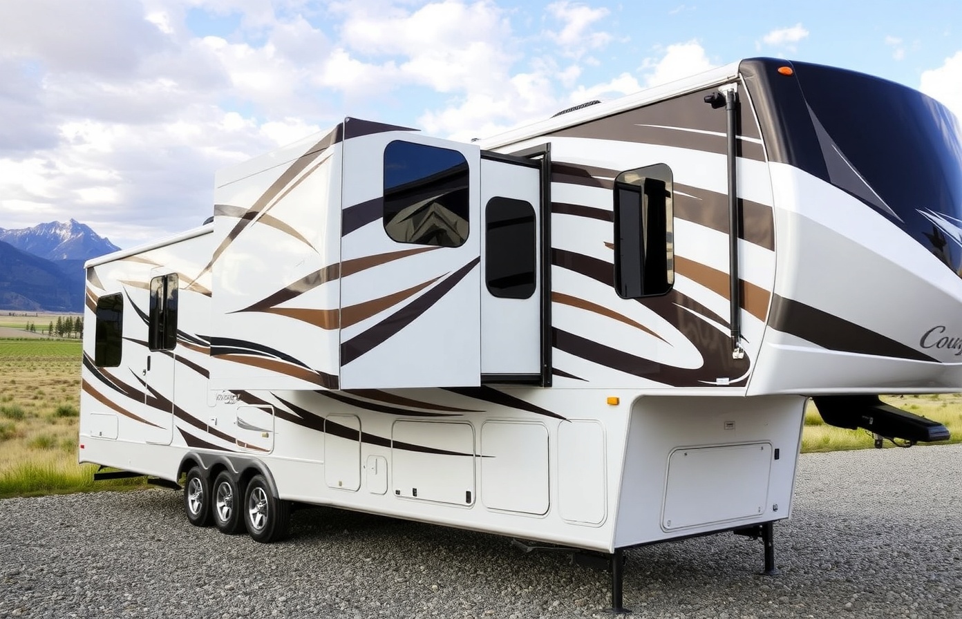 Keystone Montana fifth wheel with professional detailing and ceramic coating