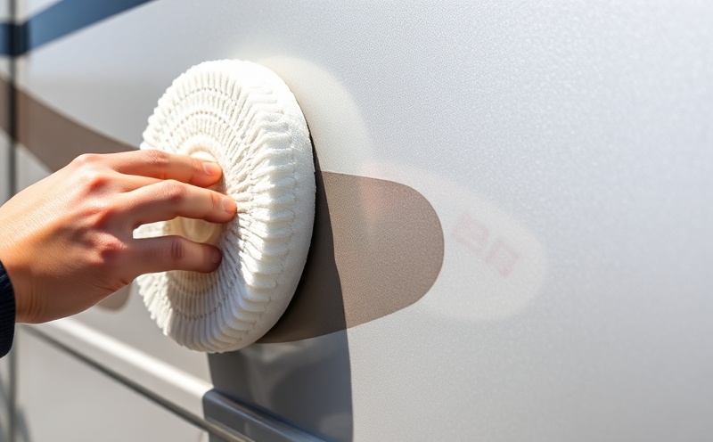 Close-up detail shot of professional ceramic coating being applied to RV surface