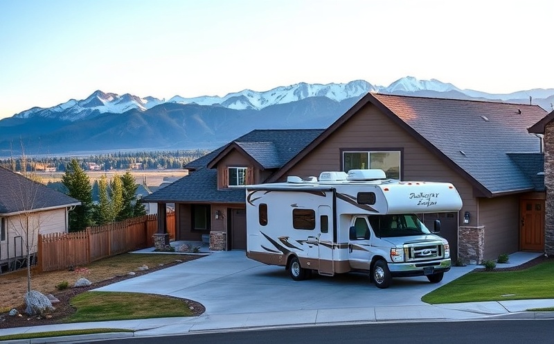 Premium neighborhood setting in Eagle Idaho with RV parked in driveway during professional detailing