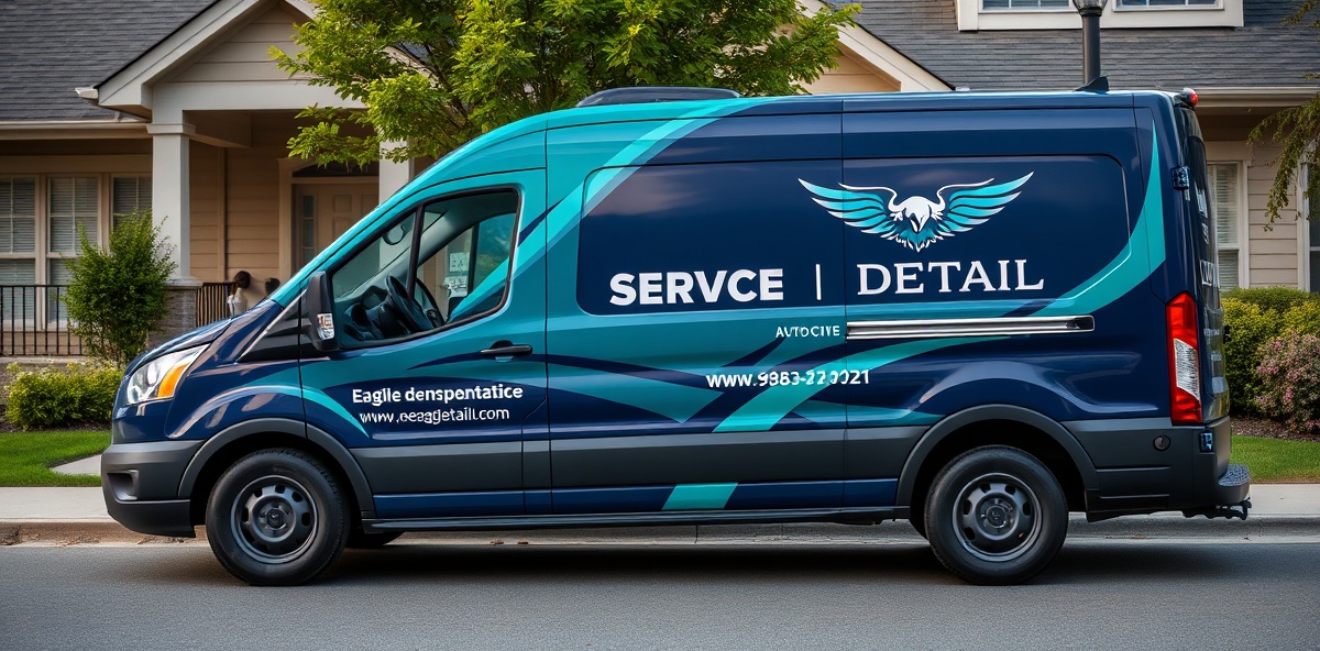 Professional mobile detailing van arriving at home