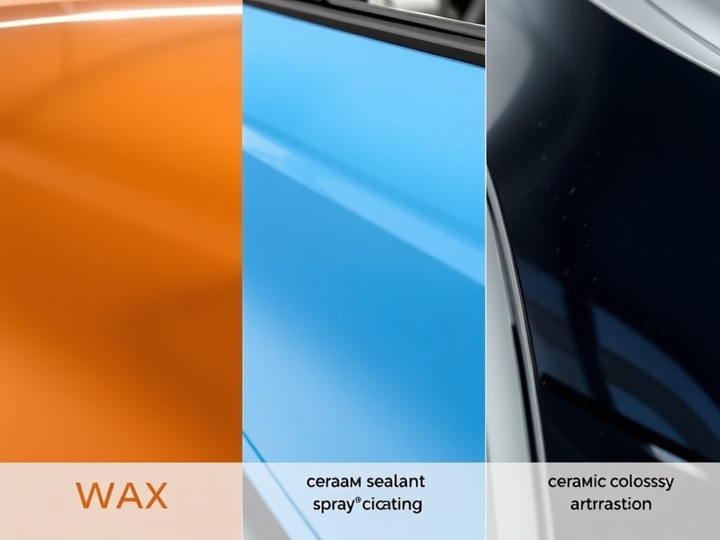 Comparison of car wax, paint sealant, and ceramic coating protection products