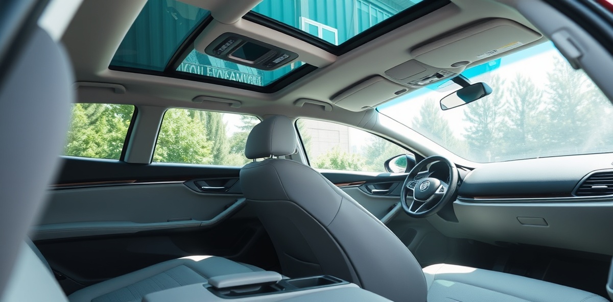 Clean car interior showing fresh upholstery, purified air quality, and healthy cabin environment