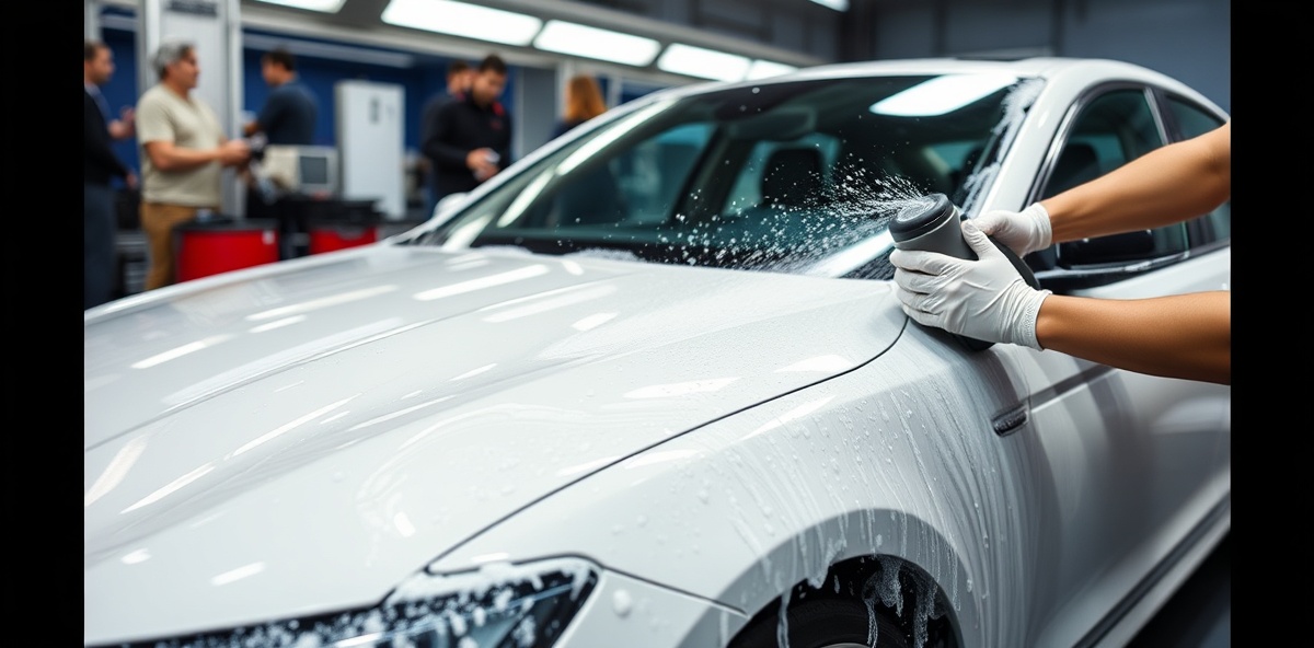 Professional auto detailing showing complete interior and exterior car detail services