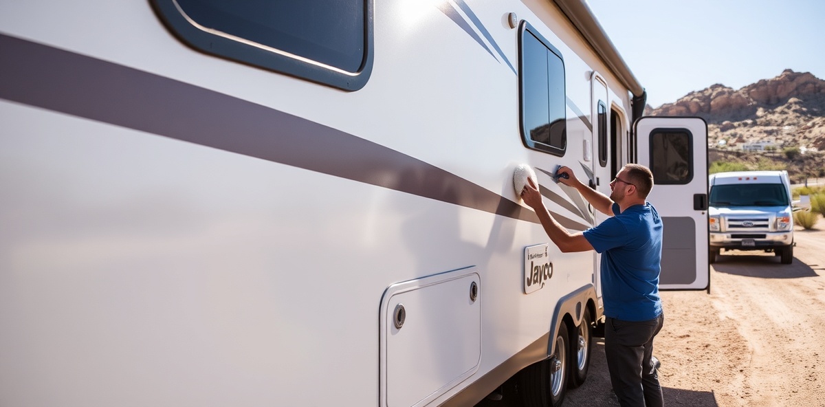 Professional Jayco travel trailer detailing and polishing in Boise