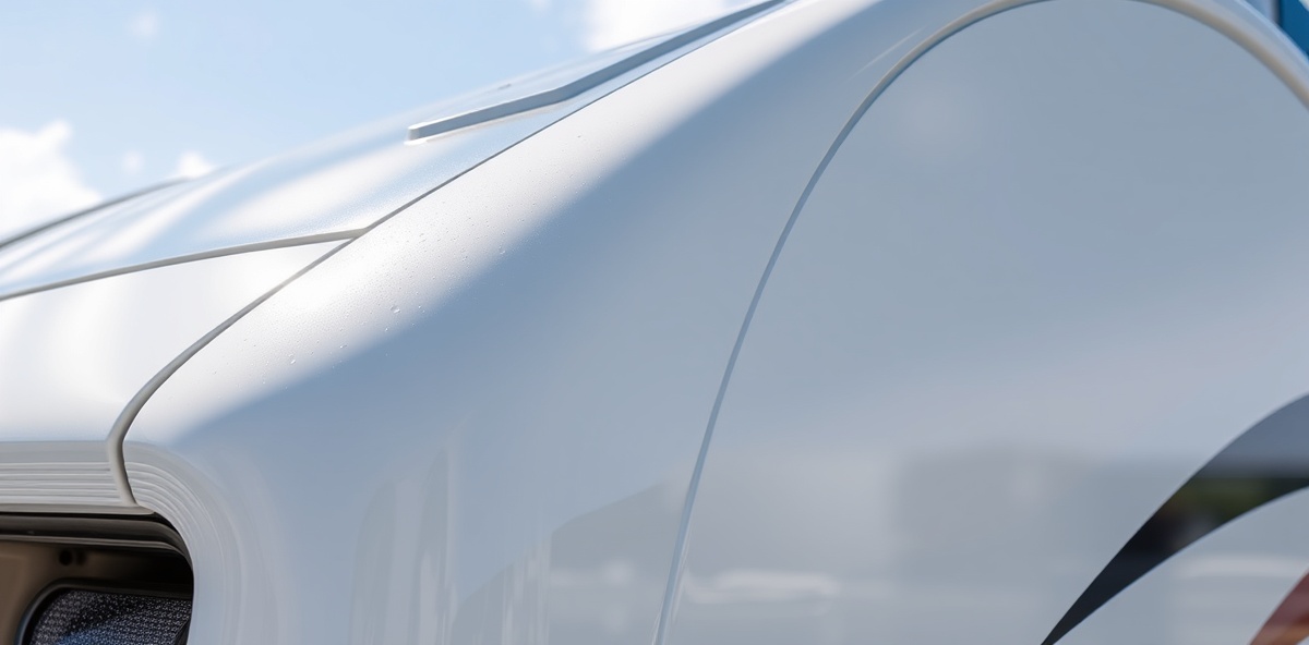 Glossy ceramic-coated RV with brilliant protective finish