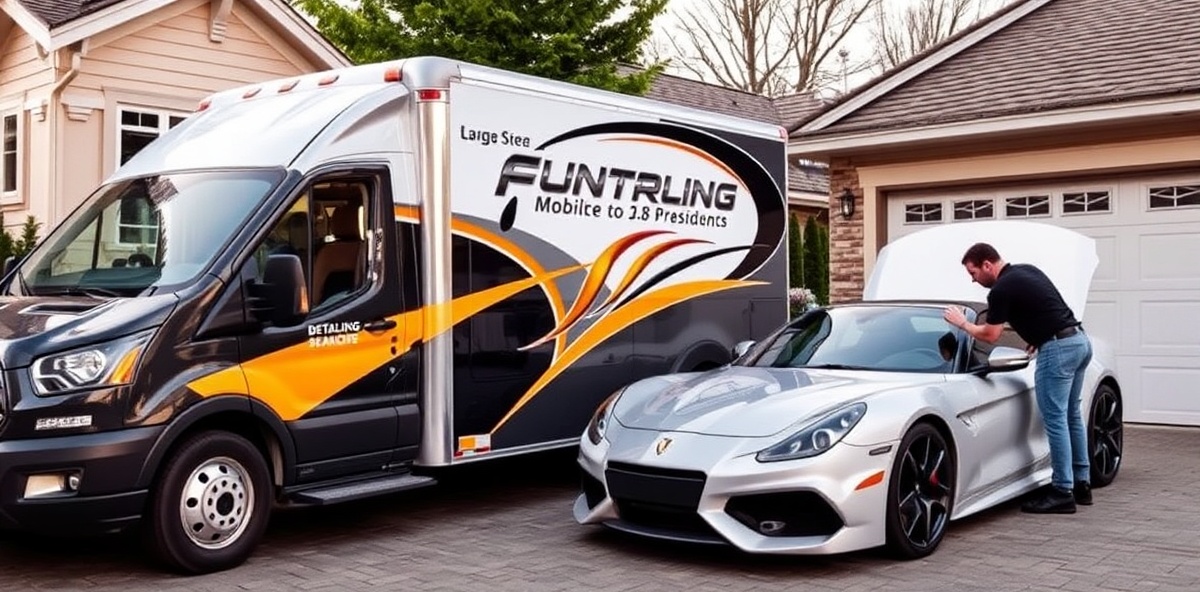 Mobile detailing service truck with professional equipment