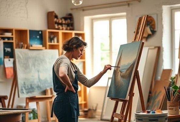 Artist in studio