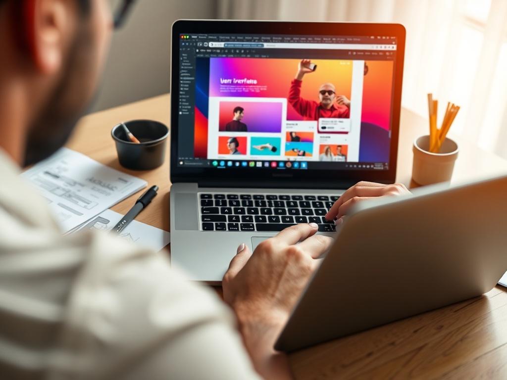 A close up shot of a designer working on a