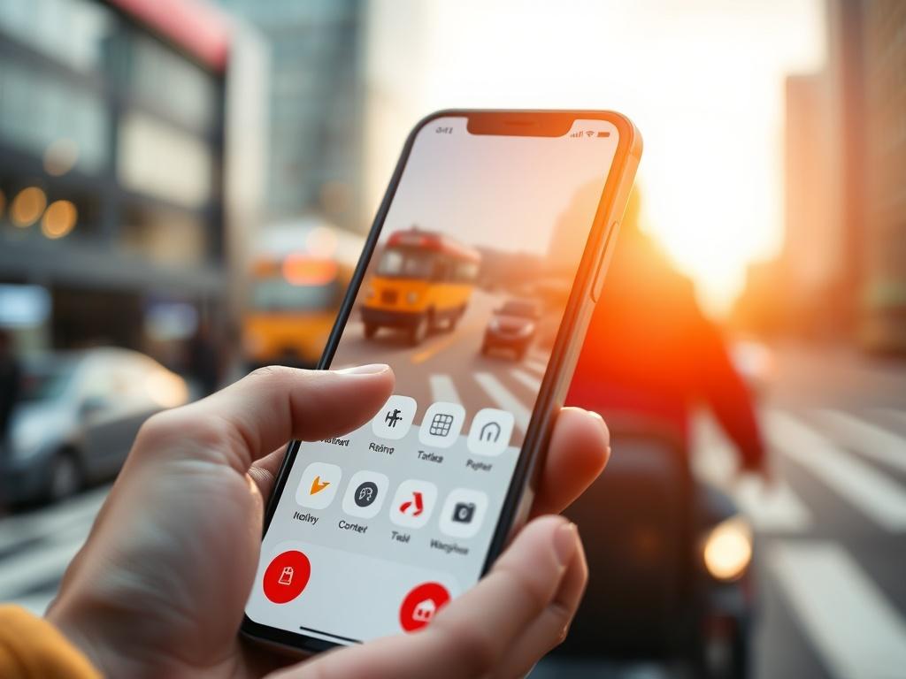 A close up of a smartphone displaying a sleek mobile