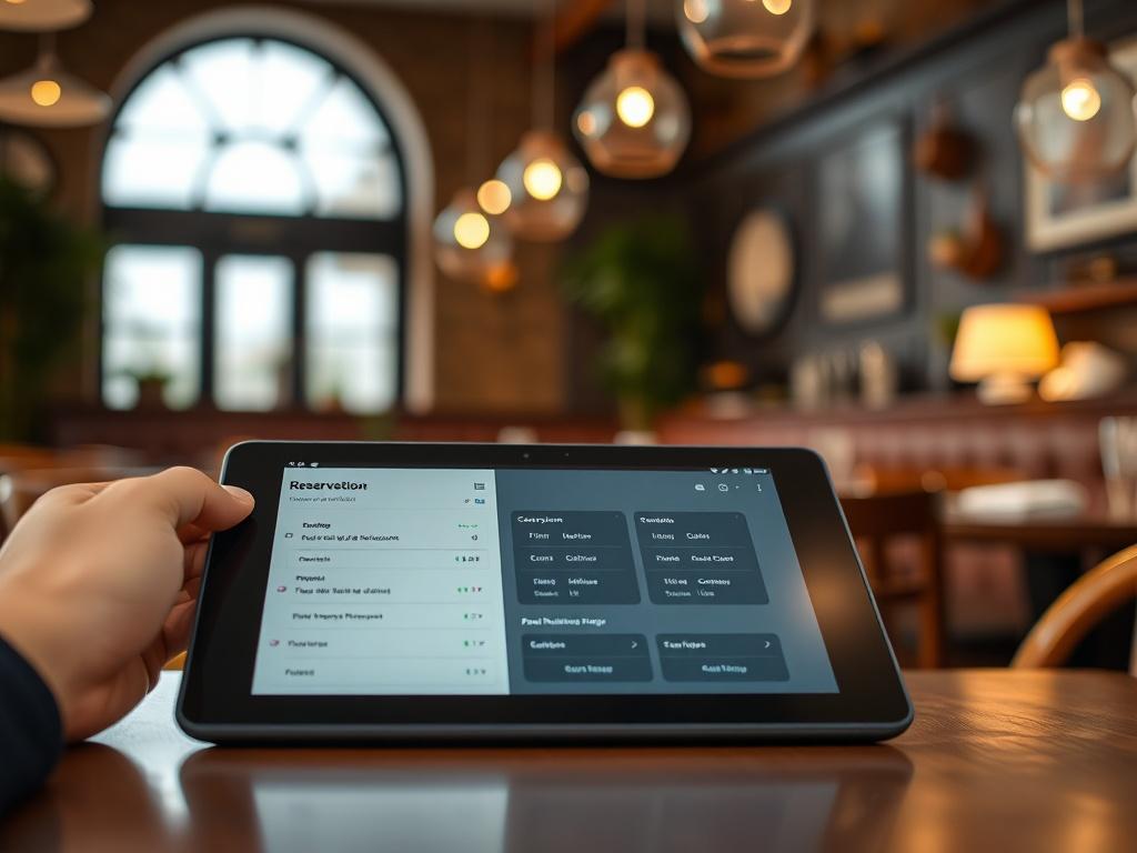 A hyper realistic close up shot of a sleek restaurant