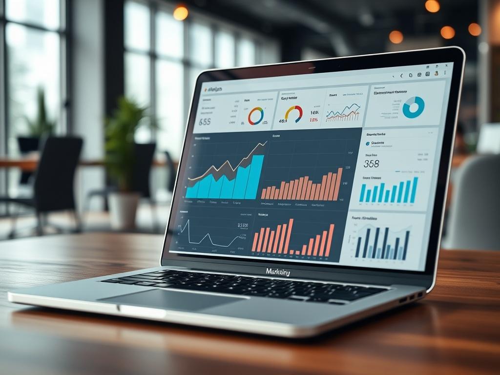 A hyper realistic close up shot of a digital marketing