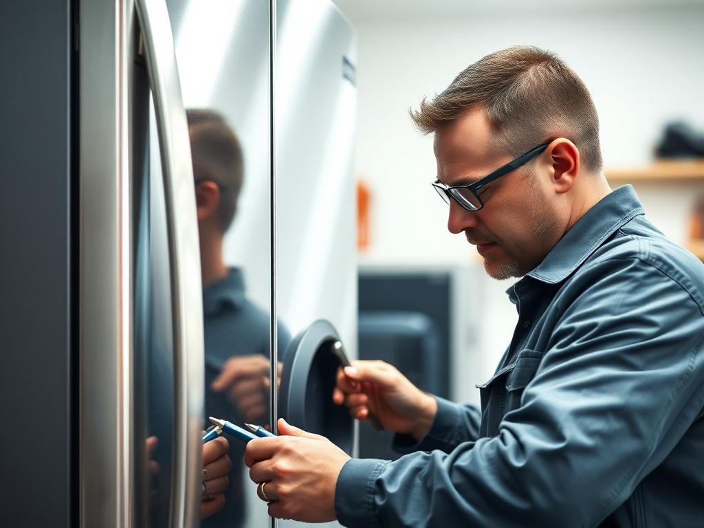 A hyper realistic close up of a skilled technician repairing