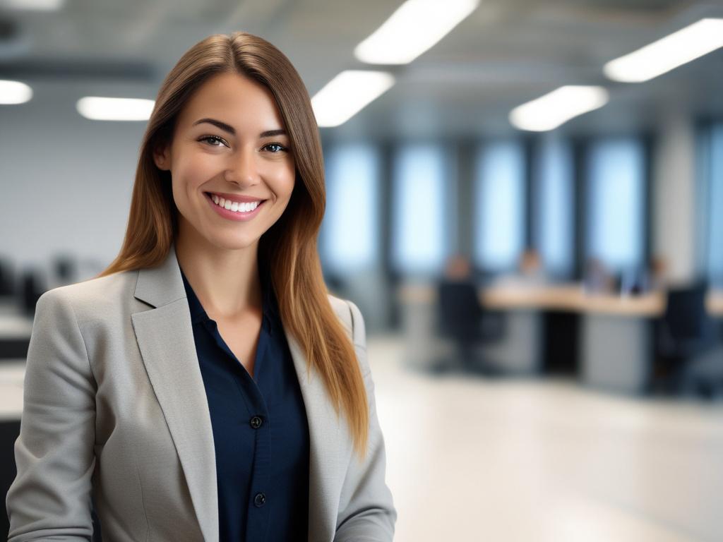 A close up shot of a confident, smiling person in
