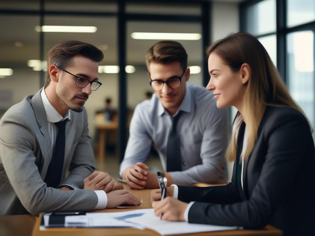A close up shot of a consultant discussing strategies with