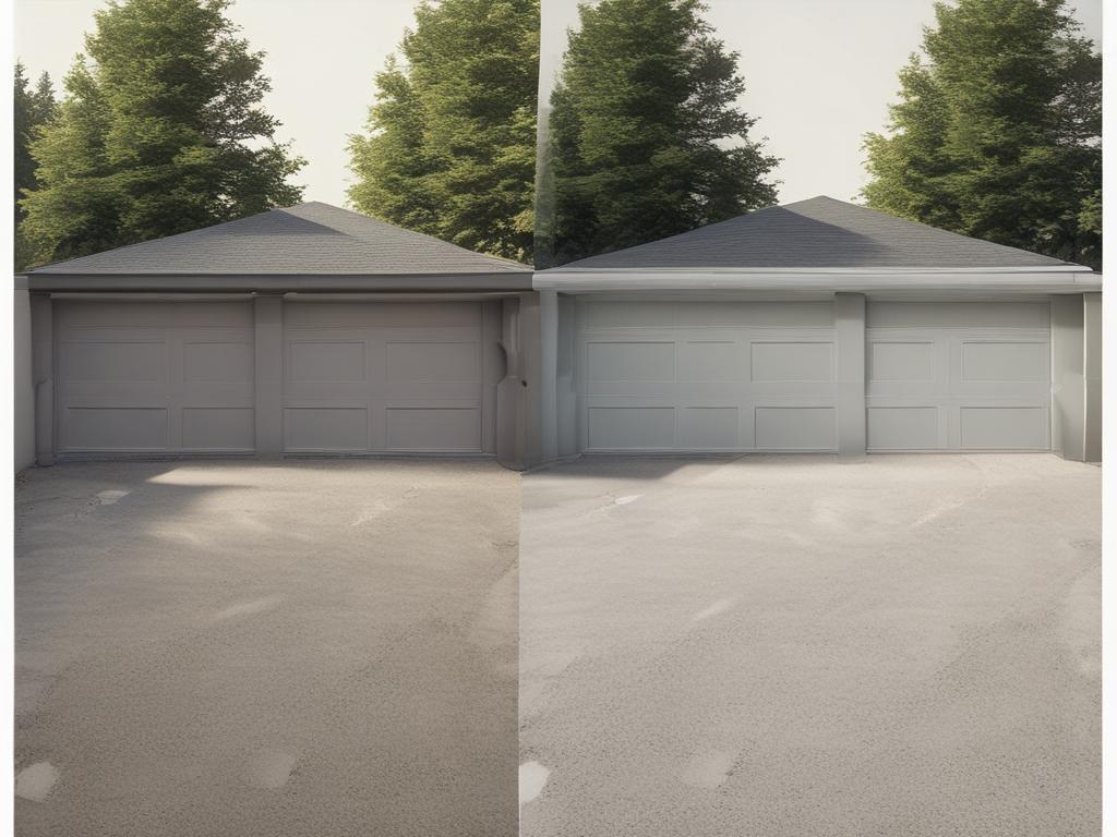 driveway cleaning, high pressure, before and after